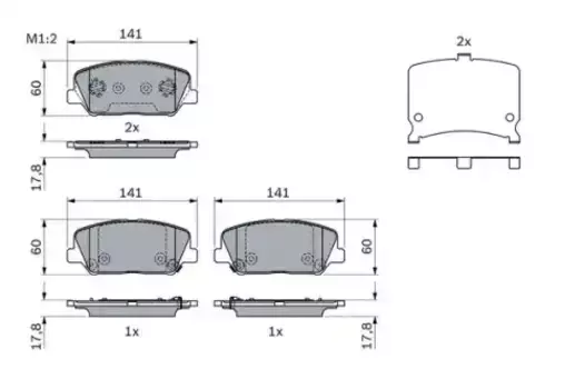 Тормозные колодки дисковые передняя ось BOSCH 0 986 494 671