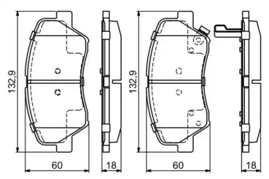 Тормозные колодки дисковые передняя ось BOSCH 0 986 494 691