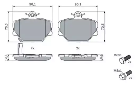 Тормозные колодки дисковые передняя ось BOSCH 0 986 424 471
