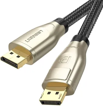 Кабель интерфейсный DisplayPort- DisplayPort UGREEN 60842_ 1.4 M/M zinc alloy shell в оплетке, 1 м, черный
