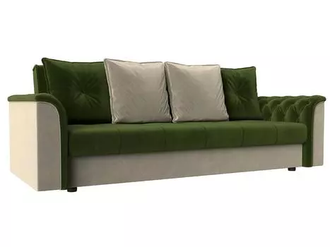 Диван книжка Сиеста Микровельвет Зеленый\Бежевый
