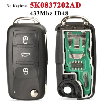Пульт дистанционного управления jingyuqin 5K0837202AJ, 5K0837202AD, 3 кнопки, для VW Caddy Eos, Golf, Jetta, Beetle, Polo, Tiguan, Touran
