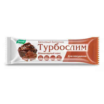 Турбослим батончик "шоколадный кекс" для контроля веса (белковый), 50 г, Эвалар