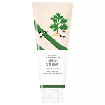 Успокаивающая пенка для умывания с экстрактом полыни Mugwort Calming Cleanser, 150 мл, ROUND LAB