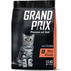Сухой корм для котят GRAND PRIX Kitten с лососем, 1.5 кг, GRAND PRIX