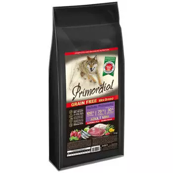 Сухой корм для собак мелких пород беззерновой, сардина, гусь, 6 кг, PRIMORDIAL MINI ADULT
