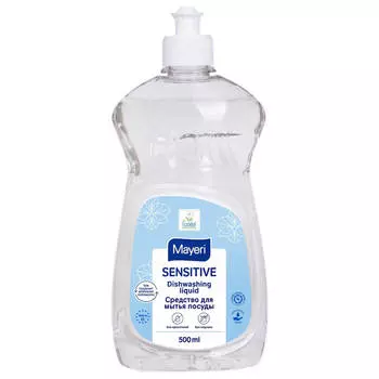 Средство для мытья посуды (подходит для детской посуды), 0.5л, Mayeri Sensitive