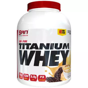 Сывороточный протеин 100% Pure Titanium Whey, капучино, 2270г, SAN