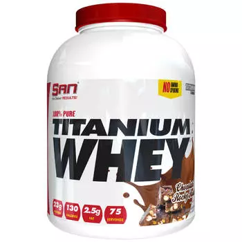 Сывороточный протеин 100% Pure Titanium Whey, шоколадная крошка, 2270 г, SAN