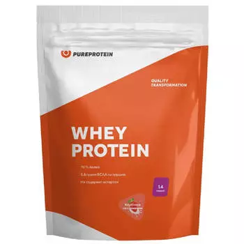 Сывороточный протеин, вкус «Клубника со сливками», 420 г, Pure Protein, годен до 04.2025