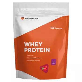 Сывороточный протеин, вкус «Малина», 420 г, PureProtein, годен до 02.2025