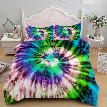 3D Tye Dye Art Модный комплект постельного белья King Queen Double Full Twin Single Size EU single(135x200cm)