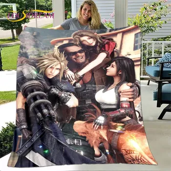 Мягкое плюшевое одеяло Final Fantasy Game Gamer, фланелевое одеяло, одеяло для гостиной, спальни, кровати, дивана, чехол для пикника, детское теплое одеяло 75x100cm (30x40inch)