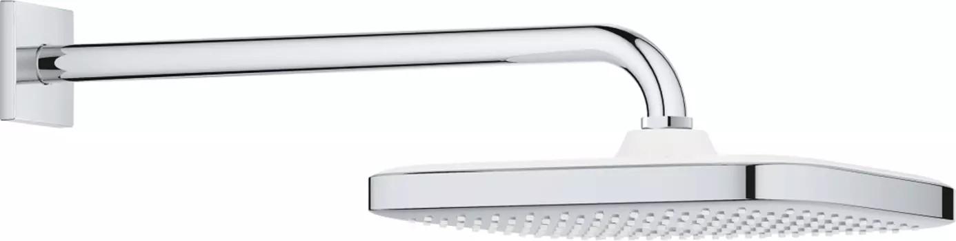 Верхний душ Grohe Tempesta 250 Cube 26687000 белый/хром, с кронштейном 380 мм