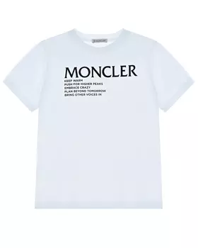 Белая футболка с логотипом Moncler детская