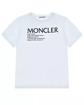 Белая футболка с логотипом Moncler детская