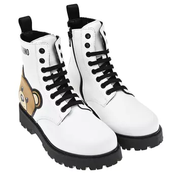 Белые ботинки с аппликацией Moschino детские