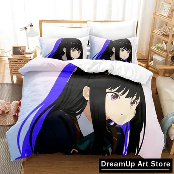 3D Print Fashion Anime Lycoris Recoil Bedding Set Boys Girls Twin Queen Full Size Duvet Cover Pillowcase Bed Adult Bedroom EU Single 90x200cm