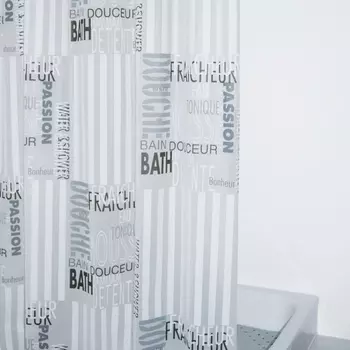 Штора для ванных комнат 180 х 200 см Ridder Font полупрозрачный