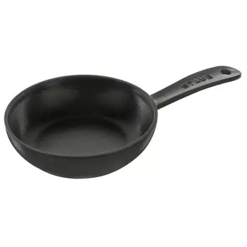 Сковорода круглая 16 см с чугунной ручкой Staub чёрная