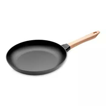 Сковорода круглая 26 см с деревянной ручкой Staub чёрный