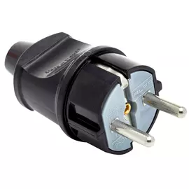 вилка BAYSAL ELEKTRIK 16А 230В с/з прямая черный