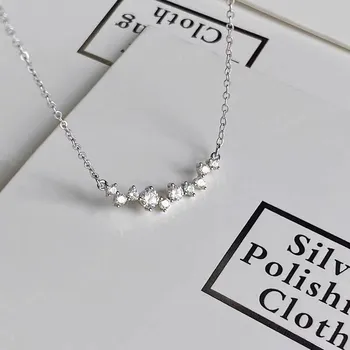 Ожерелье S925 Sterling Silver Smile для женщин, легкая, роскошная, изысканная и простая, с бриллиантами, высококачественная цепочка для ключицы 925