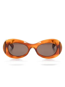 Солнцезащитные очки Gucci Eyewear в овальной оправе, коричневый