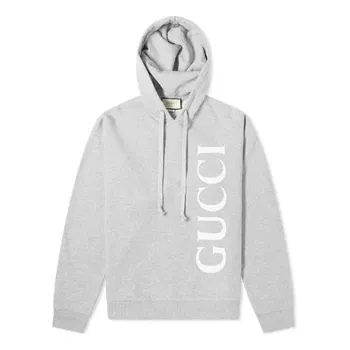 Толстовка men's large logo cotton gray Gucci, серый