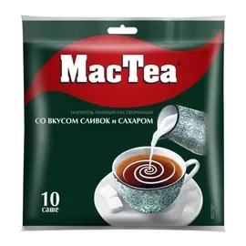 Чайный напиток MacTea растворимый со вкусом сливок и сахаром 10 шт х 16 г
