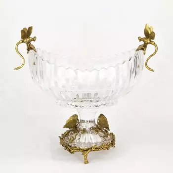 Чаша стеклянная со стрекозами 34х16х30 см Wah luen handicraft
