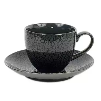 Чашка с блюдцем Porcelana Bogucice Zina Graphite 0,3 л 16 см