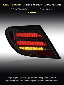 Задние фонари для Benz Class C180 C200 W204 2007-2014, светодиодный задний фонарь, динамический указатель поворота, стоп-парковочный тормоз, фары дальнего света, автомобильный инструмент