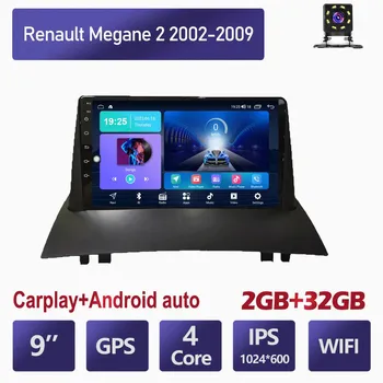 9-дюймовый автомобильный радиоприемник Carplay для Renault Megane 2 2002-2009, автомобильный мультимедийный видеоплеер, GPS-навигация, WIFI, 2 + 32 ГБ 1+16GB