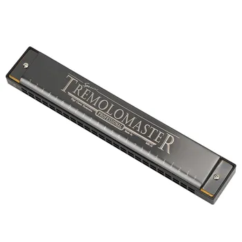 Professional Mouthorgan Harmonica Diatonic Harp Children Gifts Polyphonic C Key 24Hole(Matt Black матовый черный