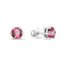 Серьги-пусеты из серебра 02-1194/0РДК-00