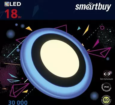 Светильник настенно-потолочный светодиодный DLB , 18Вт, 3000K, 1180лм, IP20, Smart Buy (SBL1-DLB-18-3K-B)