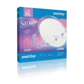 Светильник настенно-потолочный светодиодный SATURN , 70Вт, 3000-6500K, 5600лм, IP20, SMARTBUY (SBSaturn-Dim-70-W)