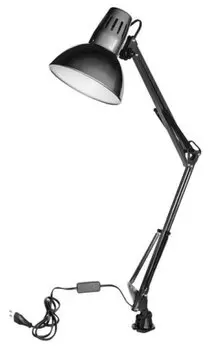 Светильник на струбцине Camelion Light Solution KD-312 C02, E27, 60 Вт, без ламп, черный (10999)