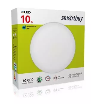 Светильник потолочный светодиодный, 10Вт, 6000K, 700лм, IP20, SMARTBUY (SBL-White-10-Wt-6K)