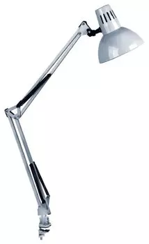 Светильник на струбцине Camelion Light Solution KD-312 C03, E27, 60 Вт, без ламп, серебристый (5763)