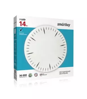 Светильник потолочный светодиодный, 14Вт, 6000K, 1120лм, IP20, SMARTBUY (SBL-Clock-14-W-6K)