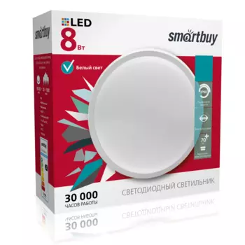 Светильник потолочный светодиодный, 8Вт, 4000K, 640лм, IP65, SMARTBUY (SBL-HP-8W-4K)