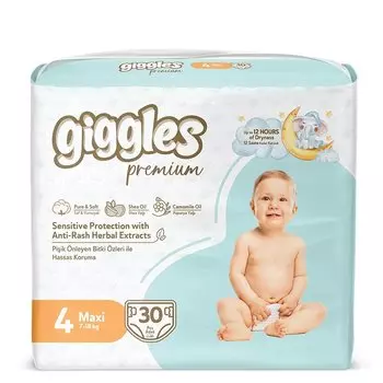Giggles Premium Maxi Подгузники детские 7-18 кг 30 шт