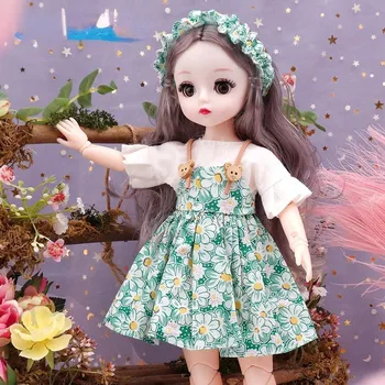 30 см мини подвижная 23 шарнирная кукла игрушка для девочек 3D большие глаза BJD принцесса полная одежда коллекция платьев детская кукла подарок B