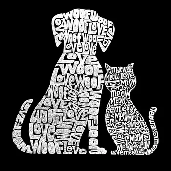 Собаки и кошки — мужская футболка премиум-класса Word Art LA Pop Art