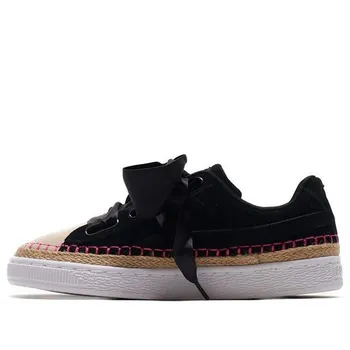 Кроссовки suede heart sneakerdrille ribbon black/pink Puma, черный