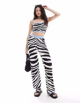 Широкие трикотажные брюки ASOS DESIGN цвета зебры