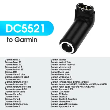 Портативный адаптер Fonken типа C/Micro USB/IOS для зарядного устройства для часов Garmin Fenix 7/7S/7X/6/6S/6X/5/5S/5X, конвертер для зарядки часов Type-C to Garmin серый