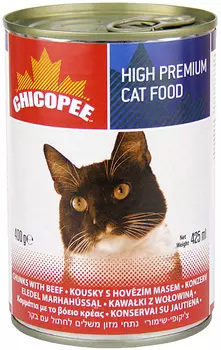 Chicopee Cat для взрослых кошек с кусочками говядины в соусе (400 гр х 24 шт)